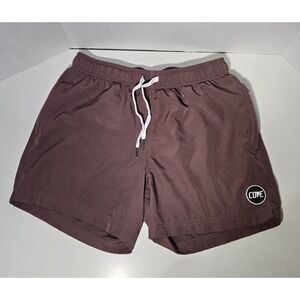 Cove Mens 30 Shorts Brown Burgandy Outdoors Spandex Elastic Waist Drawstring